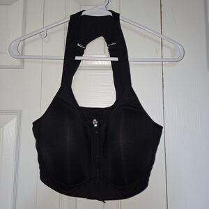 Calia Zipper Front Black Sports Bra